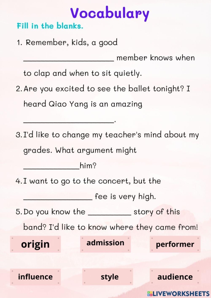Worksheet exploring the history of rock 'n' roll and its impact on African-American culture