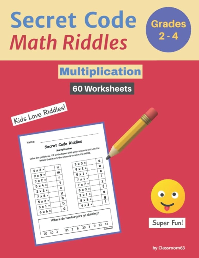 Solve eight fun math problems in this exciting decoding activity Secret Code Math worksheet featuring engaging addition puzzles for fourth graders