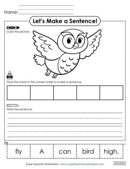 Fourth grade students practice identifying subjects and predicates on this Building Sentences worksheet 24