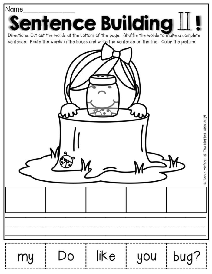 Fourth grade student worksheet for building complete sentences by connecting subjects and predicates