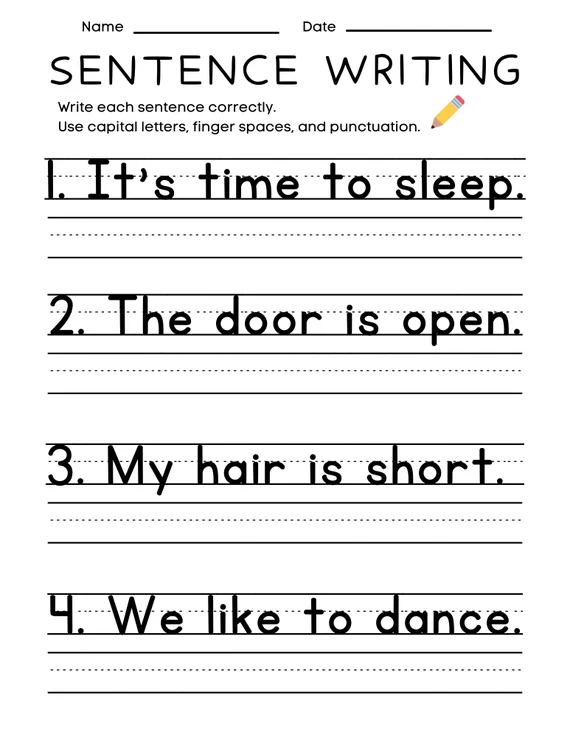 Fourth grade writing instructions worksheet focused on counting and numbering steps