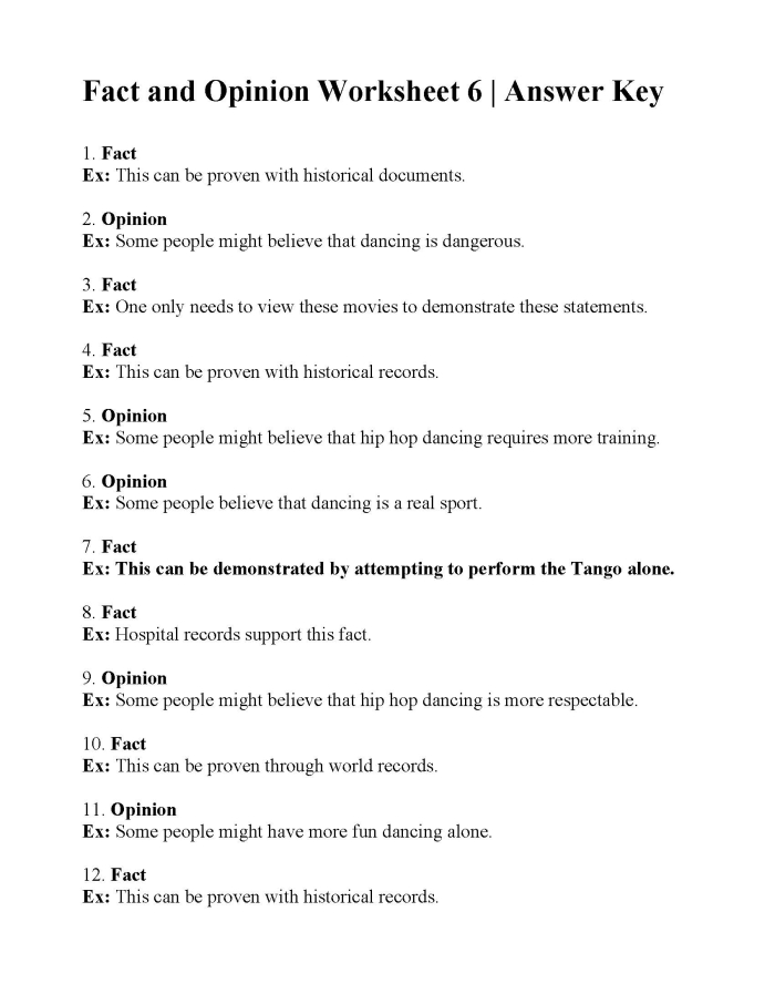 Fourth grade Spanish worksheet for identifying facts and opinions in sentences