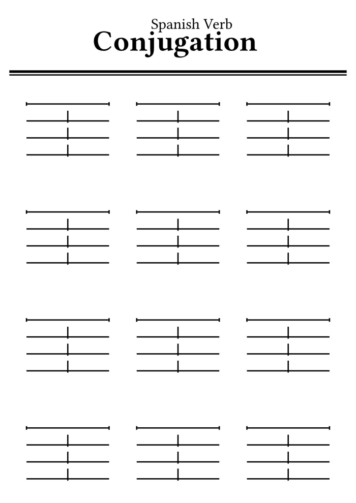 Fourth grade students practicing common Spanish action verbs on a printable worksheet