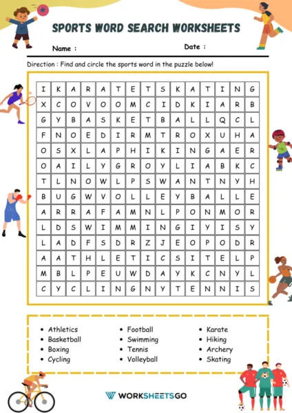 Fourth-grade student solving sports-themed math word problems on a worksheet