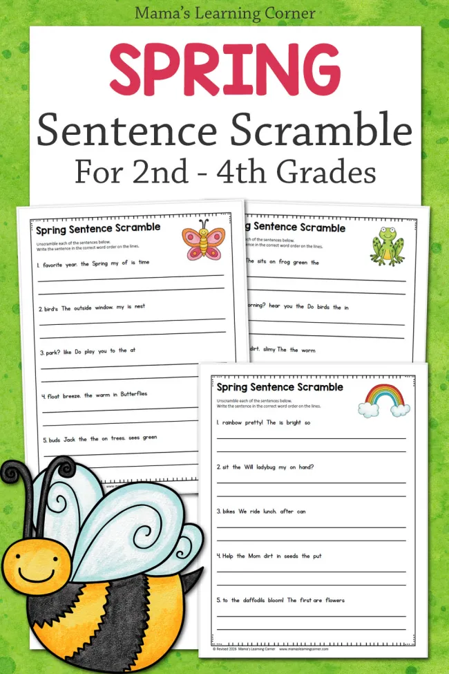 Spring Word Problems worksheet featuring subtraction exercises for fourth graders