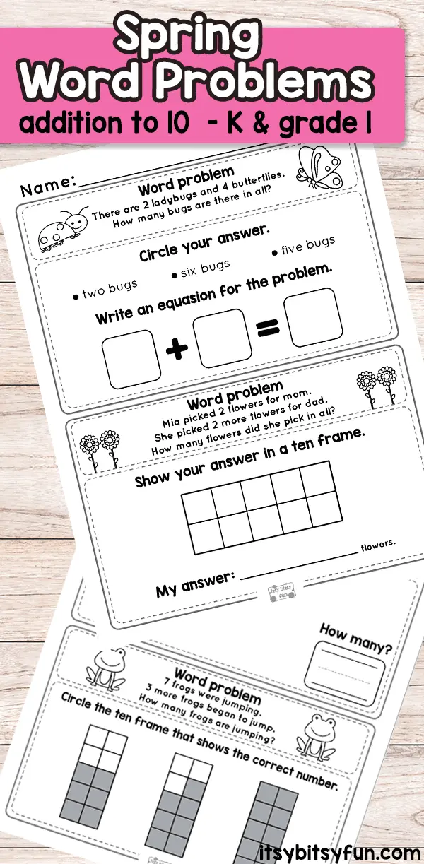 Spring-themed subtraction word problems worksheet for fourth graders