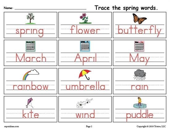 Spring Word Problems worksheet featuring subtraction exercises for fourth graders