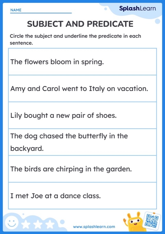 Identifying Subjects and Predicates Worksheet 18 for Fourth Grade Grammar Fourth grade worksheet featuring practice exercises to identify subjects and predicates in sentences