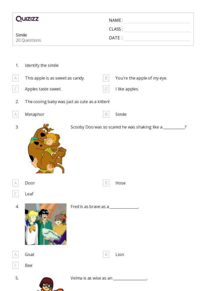 Worksheet featuring creative hyperbole examples for subtraction practice in fourth grade