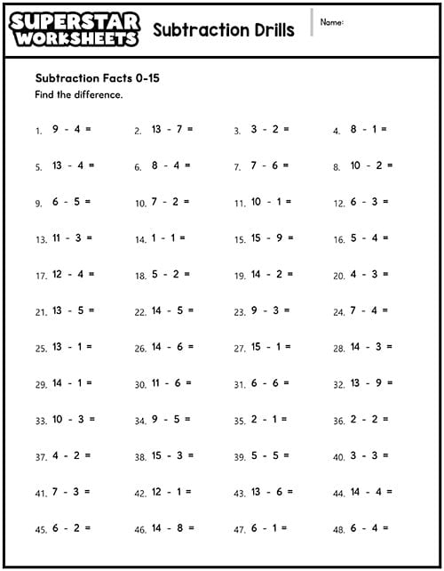 Fourth grade math worksheet for practicing multidigit decimal subtraction for speed and accuracy