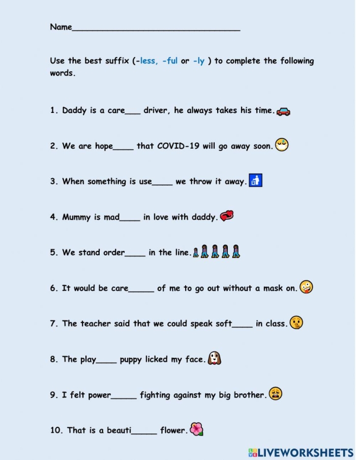 Fourth grade vocabulary worksheet focused on identifying and building words using common suffixes