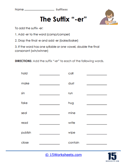 Fourth grade Spanish worksheet for identifying and defining suffixes