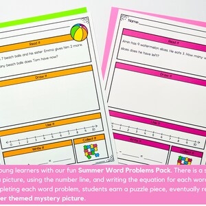 Engage with fun summer-themed math challenges in this worksheet Summer math word problems worksheet for fourth graders