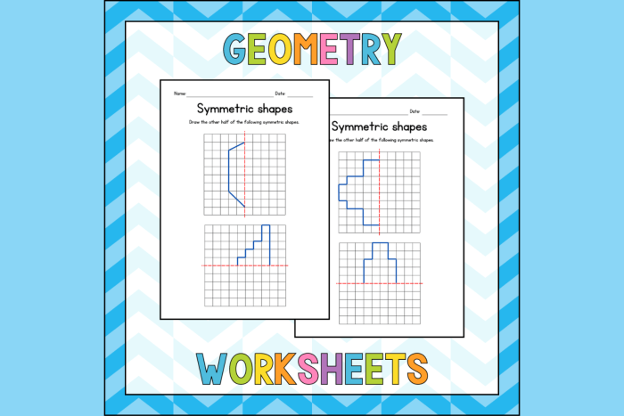 Symmetrical Shapes Worksheet for Grade Four Children evaluating shapes for symmetry in a fourth-grade worksheet