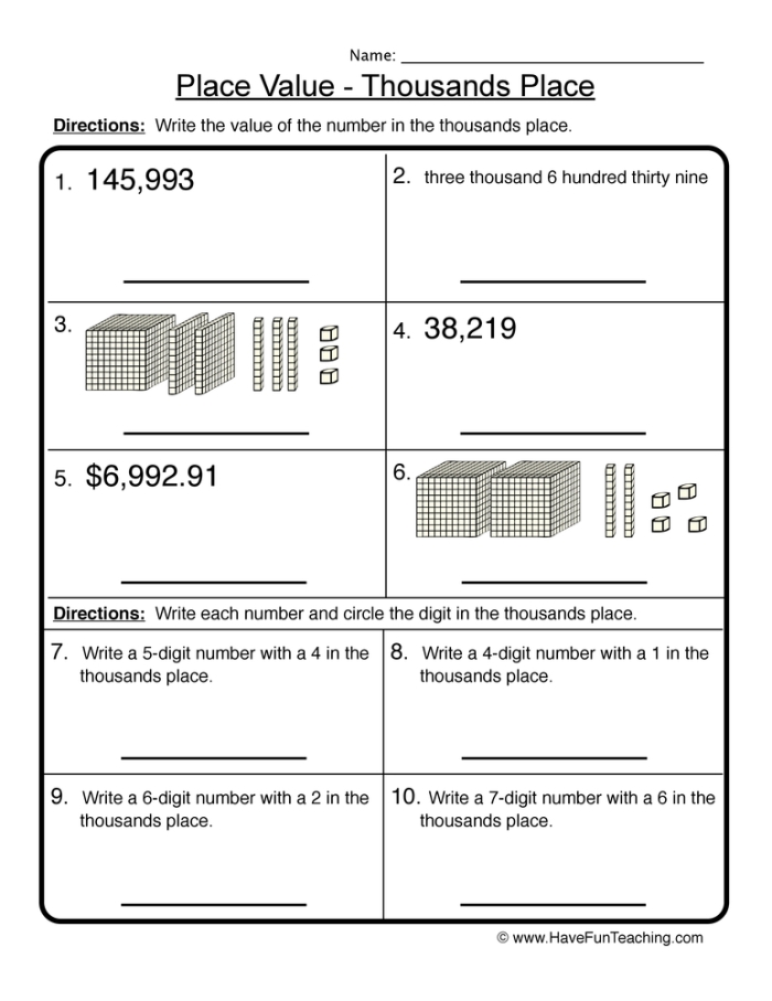 Students engaging with a place value worksheet focusing on ten thousands for fourth grade. Practice Place Value: Ten Thousands worksheet for enhancing math skills.