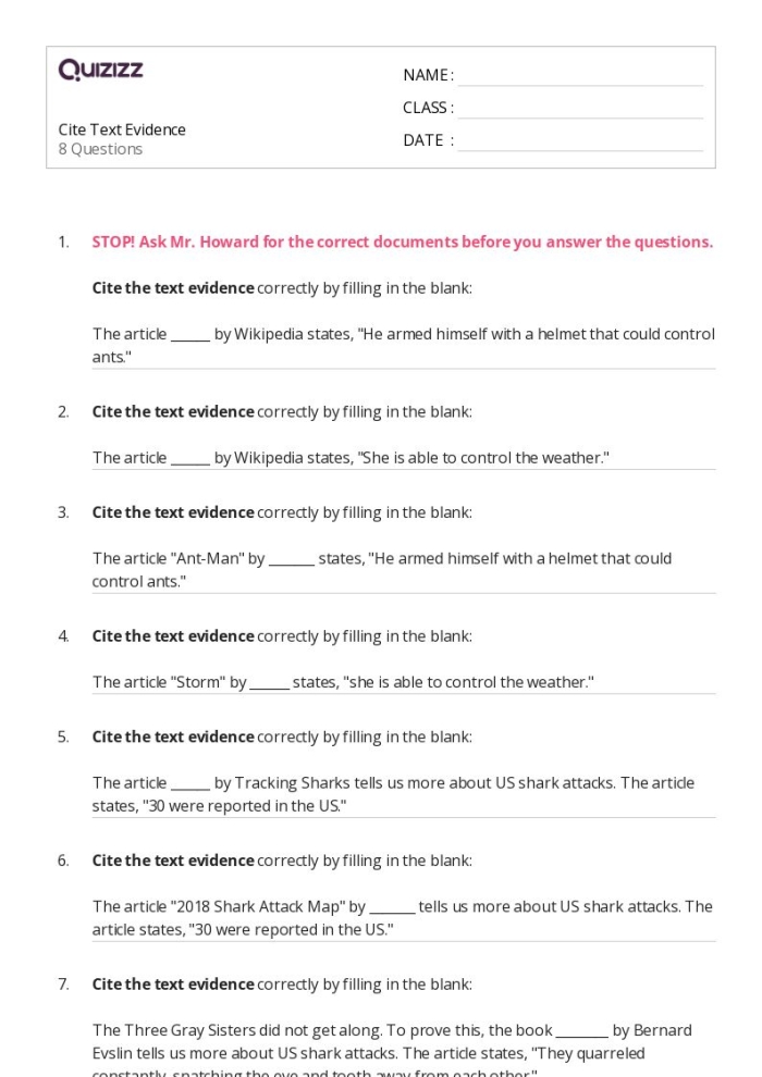 Example 13: Modeling citation techniques and evidence explanation in student literary responses Fourth grade literary response examples showing how to cite and explain textual evidence to support claims in reading assignments