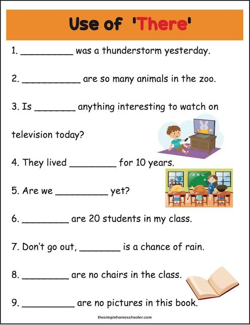 Educational handout for understanding the use of there, their, and they're Worksheet illustrating the differences between there, their, and they're for fourth graders