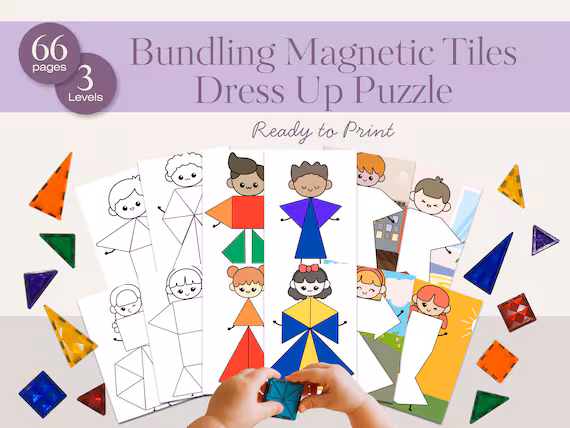 Fourth grade student solving a chain reaction tile math puzzle worksheet