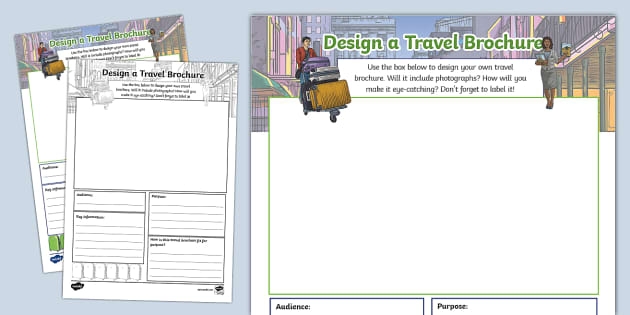Create a Travel Brochure for Any City activity for fourth graders Worksheet featuring a travel brochure project for fourth-grade algebra students
