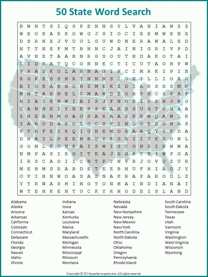 United States word search worksheet featuring national treasures and historical buildings for fourth graders