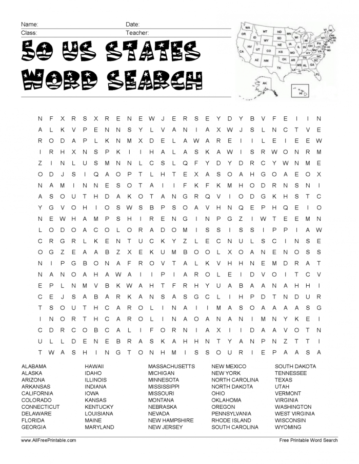 United States word search worksheet for fourth graders featuring national treasures and historical landmarks