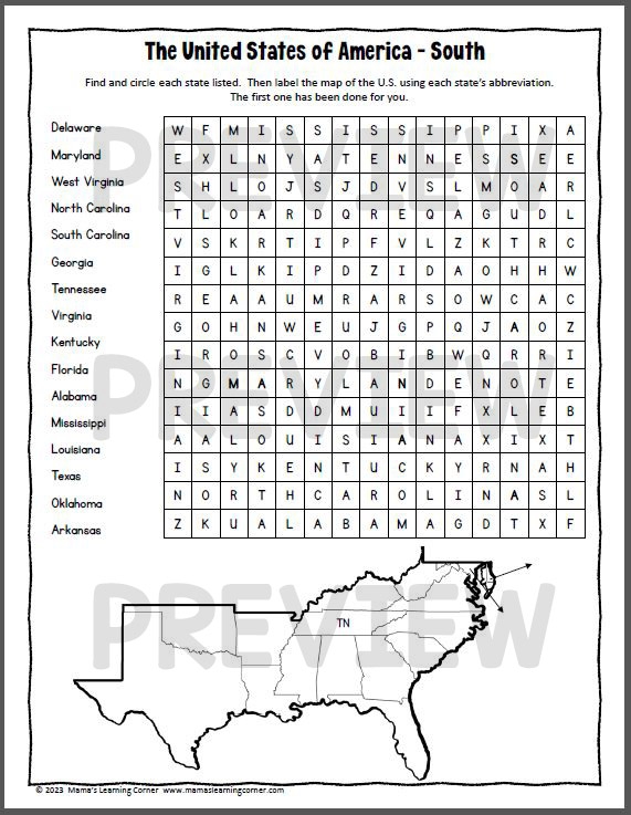 United States word search worksheet featuring national treasures and historical landmarks