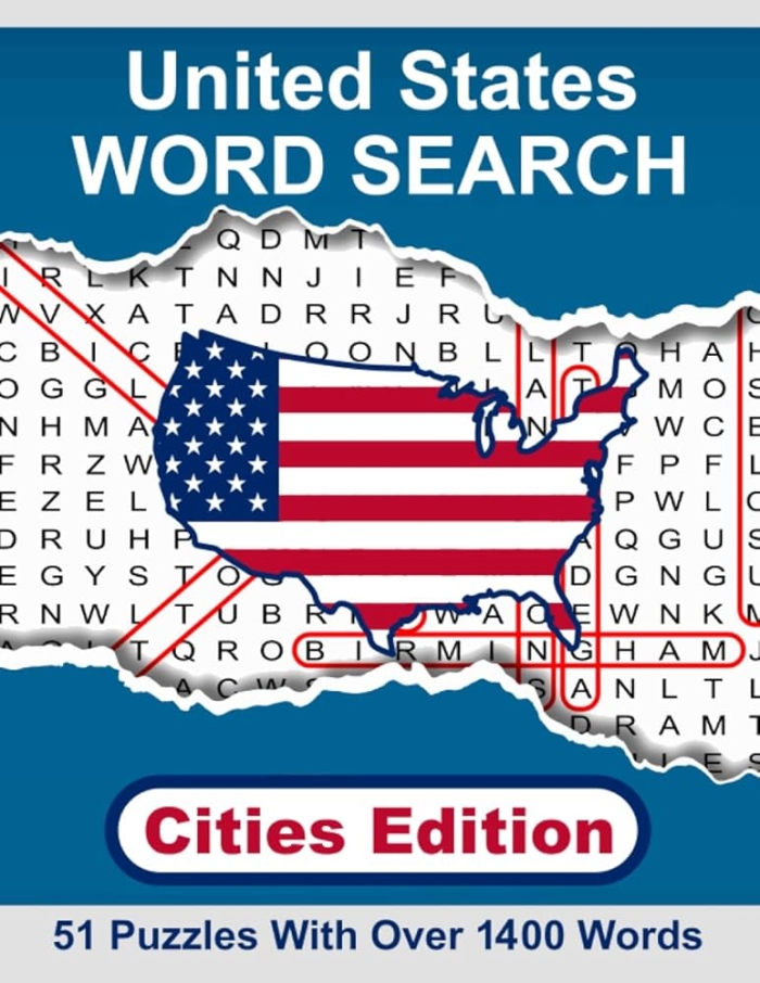 United States word search worksheet featuring national treasures and historical buildings