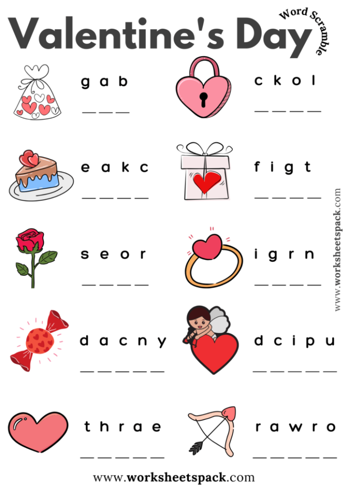 Valentine's Day word search puzzle worksheet for fourth-grade students featuring 23 themed words to find. Engaging Valentine's Day word search activity for young learners in physical science.
