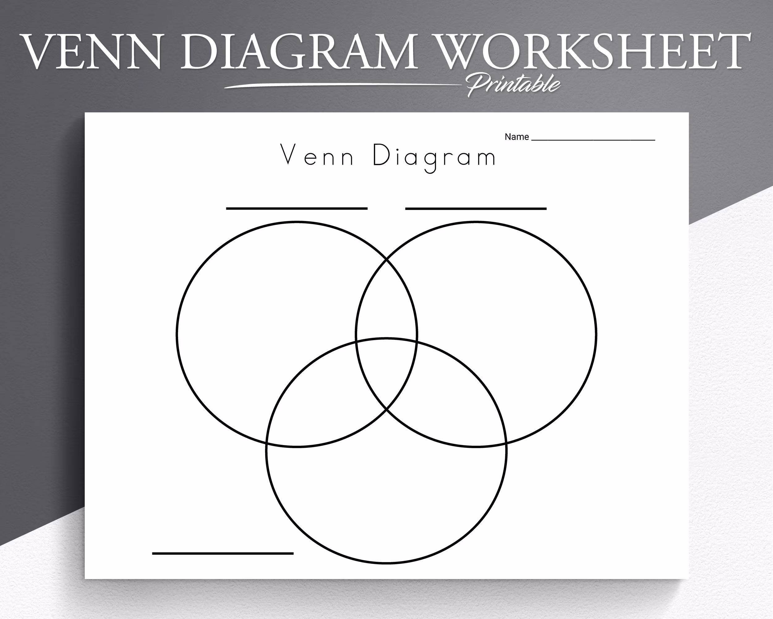 Blank Venn diagram designed for students to analyze and compare stories on a worksheet Venn diagram worksheet for comparing and contrasting two stories in fourth-grade algebra