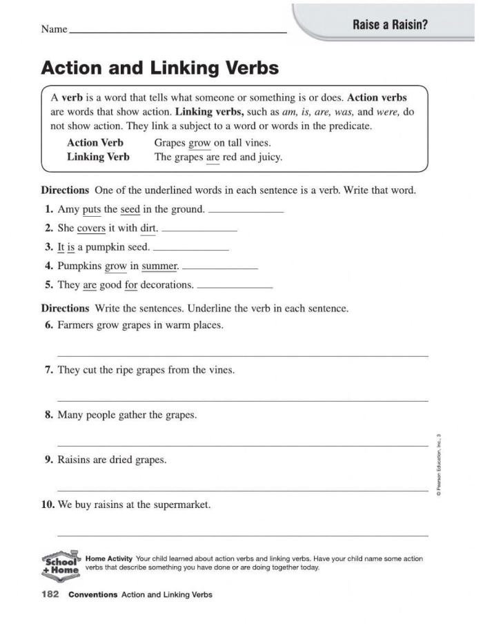 Interactive activity for understanding verbs in English grammar Worksheet featuring helping and linking verbs for fourth graders