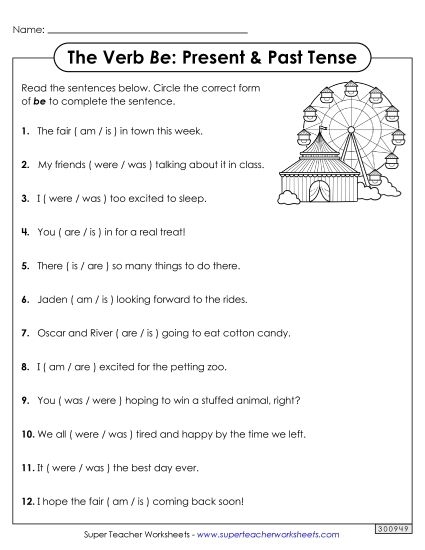 Fourth grade worksheet for identifying and practicing verb tenses including past present future and progressive forms