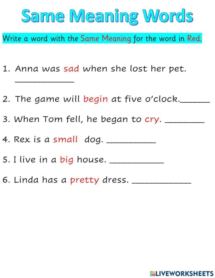 Worksheet for matching vocabulary words with their meanings for fourth graders