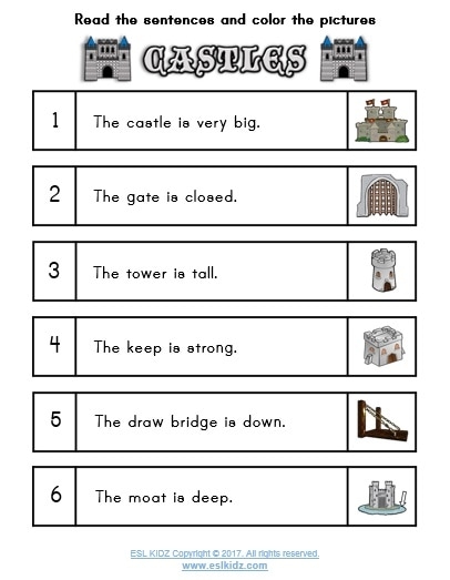 Fourth grade student completing the Escape the Castle vocabulary worksheet to help the princess find the exit