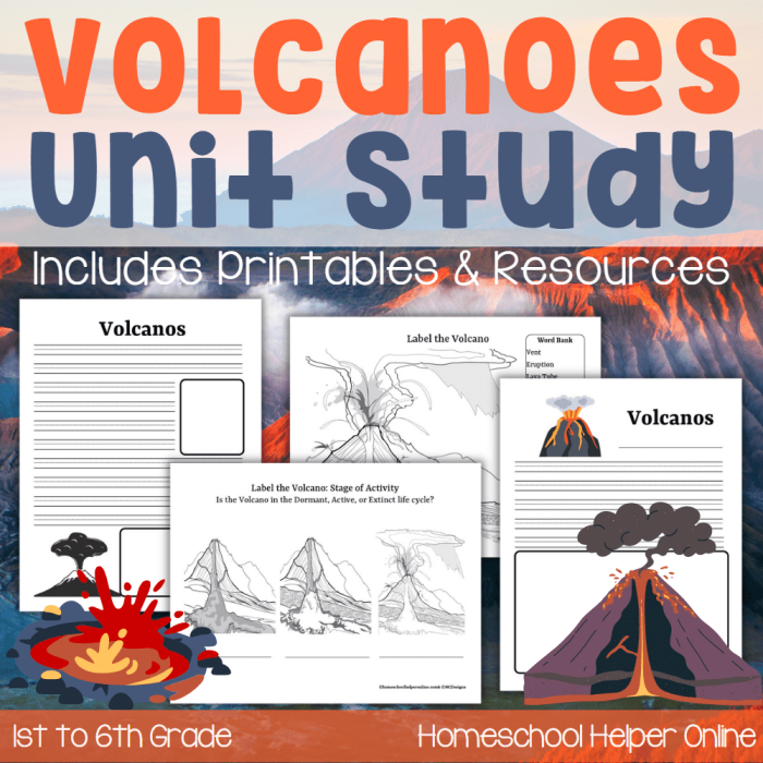 Cutaway diagram illustrating the science of volcanic eruptions for fourth-grade students