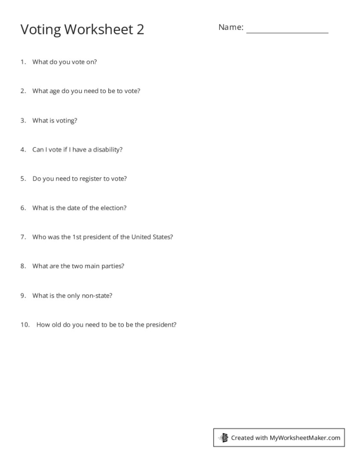 Fourth grade students completing a Why Do People Vote worksheet to understand democratic processes