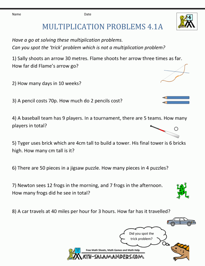 Flying Through Fourth Grade: Word Problem Assessment Worksheet Image 19 Worksheet featuring word problems for fourth grade multiplication assessment