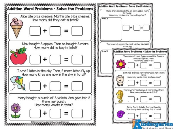 Fourth grade math skills word problems worksheet featuring number and counting exercises