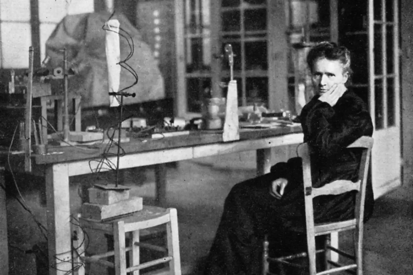 Engaging activity to help students improve their reading comprehension skills Worksheet featuring key details from Marie Curie's life for fourth graders