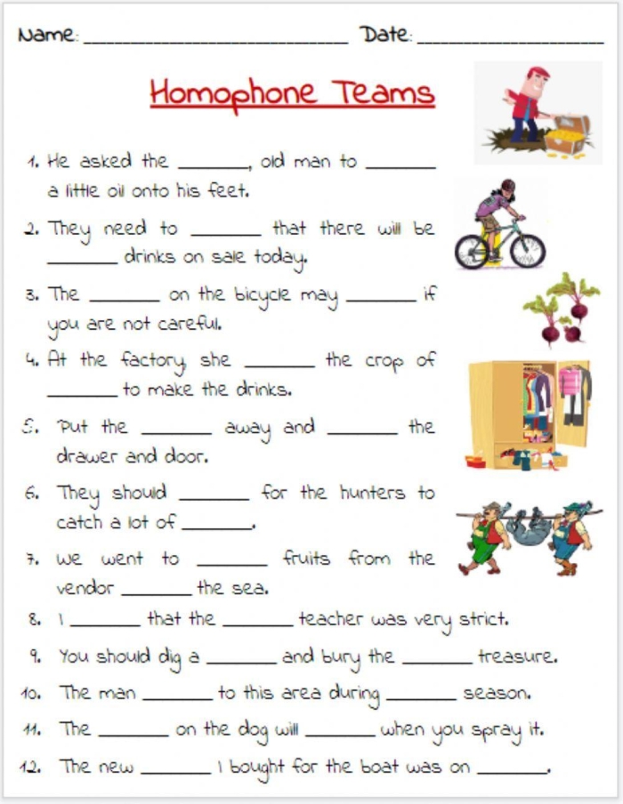 Worksheet focusing on the homophones "write" and "right" for fourth-grade students