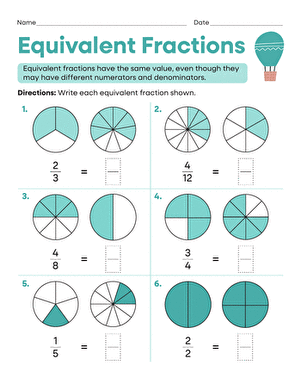 Worksheet featuring exercises on converting between fractions and decimals for fourth graders