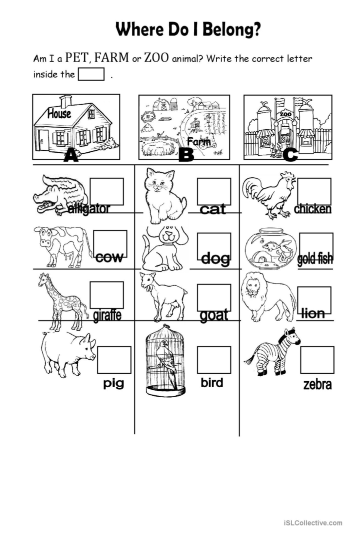 Third grade worksheet featuring a farm animal theme for practicing fraction fundamentals