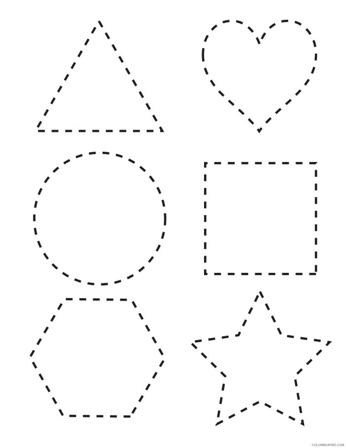 Coloring Shapes The Fraction 1/2 Printable Worksheet 22 First grade math worksheet featuring shapes to color for learning the fraction one-half