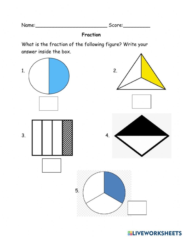 Fraction Practice Worksheet for Second Grade: Find 1/2 Worksheet for practicing the fraction 1/2 with items to circle
