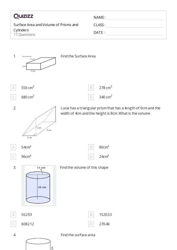 Finding the Volume of Rectangular Prisms Using Fractions Practice Exercise 24 Sixth grade student solving volume problems for rectangular prisms with fractional measurements on a geometry worksheet