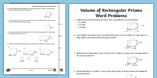 Sixth grade worksheet for calculating the volume of rectangular prisms and cubes involving fractional side lengths