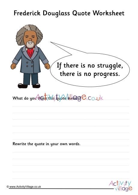Frederick Douglass: From Slavery to Freedom - Historical Heroes Learning Activity for Second Grade A portrait illustration of Frederick Douglass with historical context about his life and achievements as an abolitionist leader