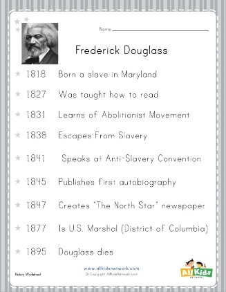 Historical Heroes Frederick Douglass Algebra Worksheet 12 A student working on an algebra worksheet that features a biography of historical hero Frederick Douglass
