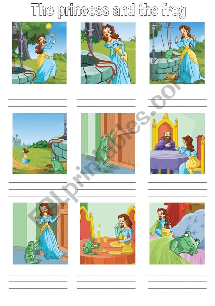Engaging activity to explore the story of "The Frog Prince" for young learners Frog Prince worksheet for first graders to enhance reading comprehension skills