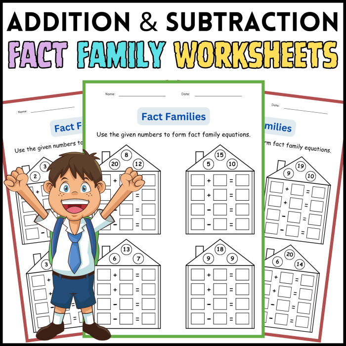 Engaging addition and subtraction practice for 1st grade students during winter break Frosty Fact Families worksheet for first graders focusing on addition and subtraction skills