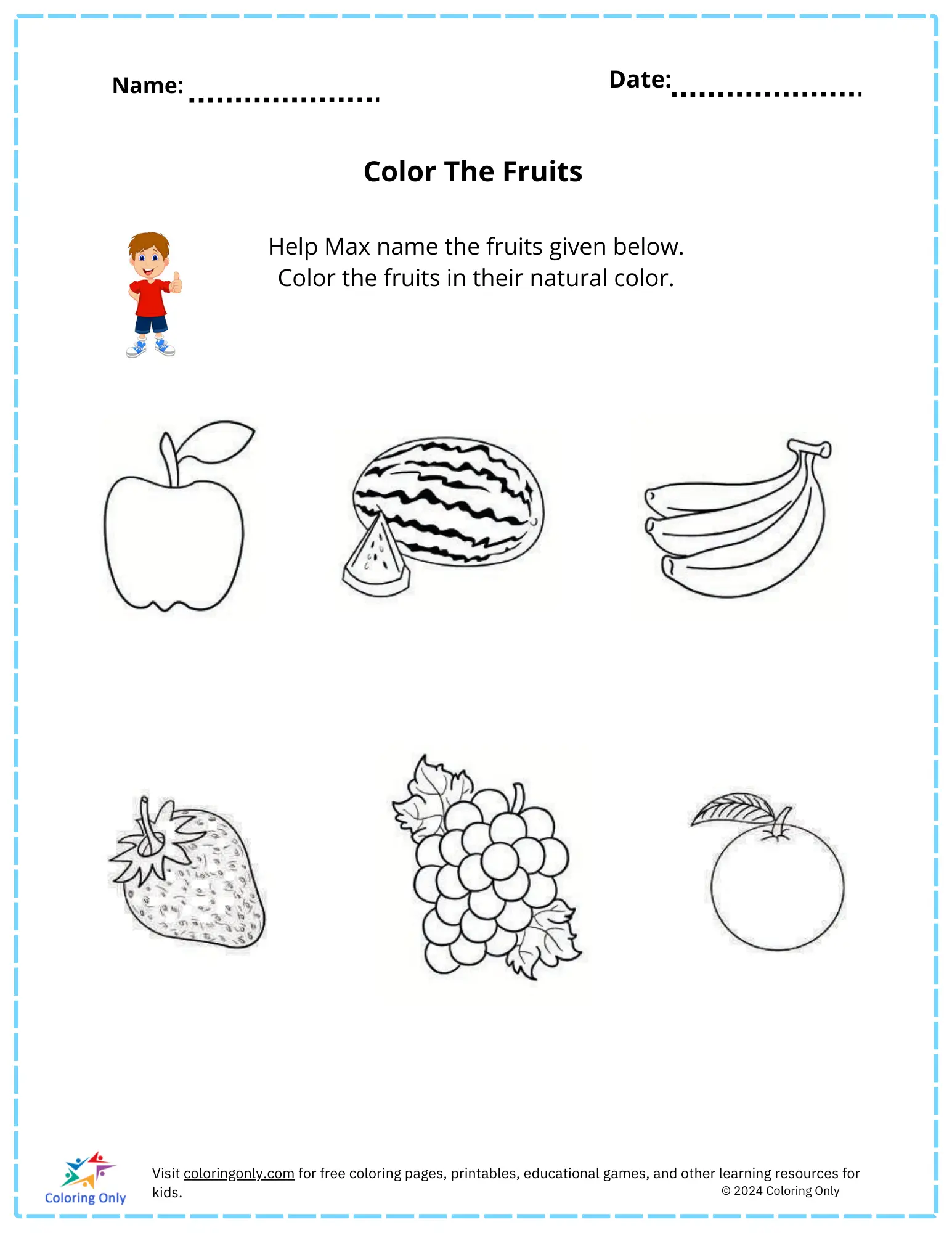 Fruits in Spanish worksheet for fourth graders to enhance learning Worksheet featuring fruits in Spanish for vocabulary matching practice